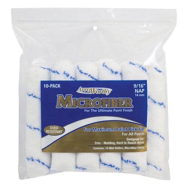 Arroworthy Microfiber 0.56 x 6.5 in. Paint Roller Cover; White - 10 Per Pack 1895846 - main